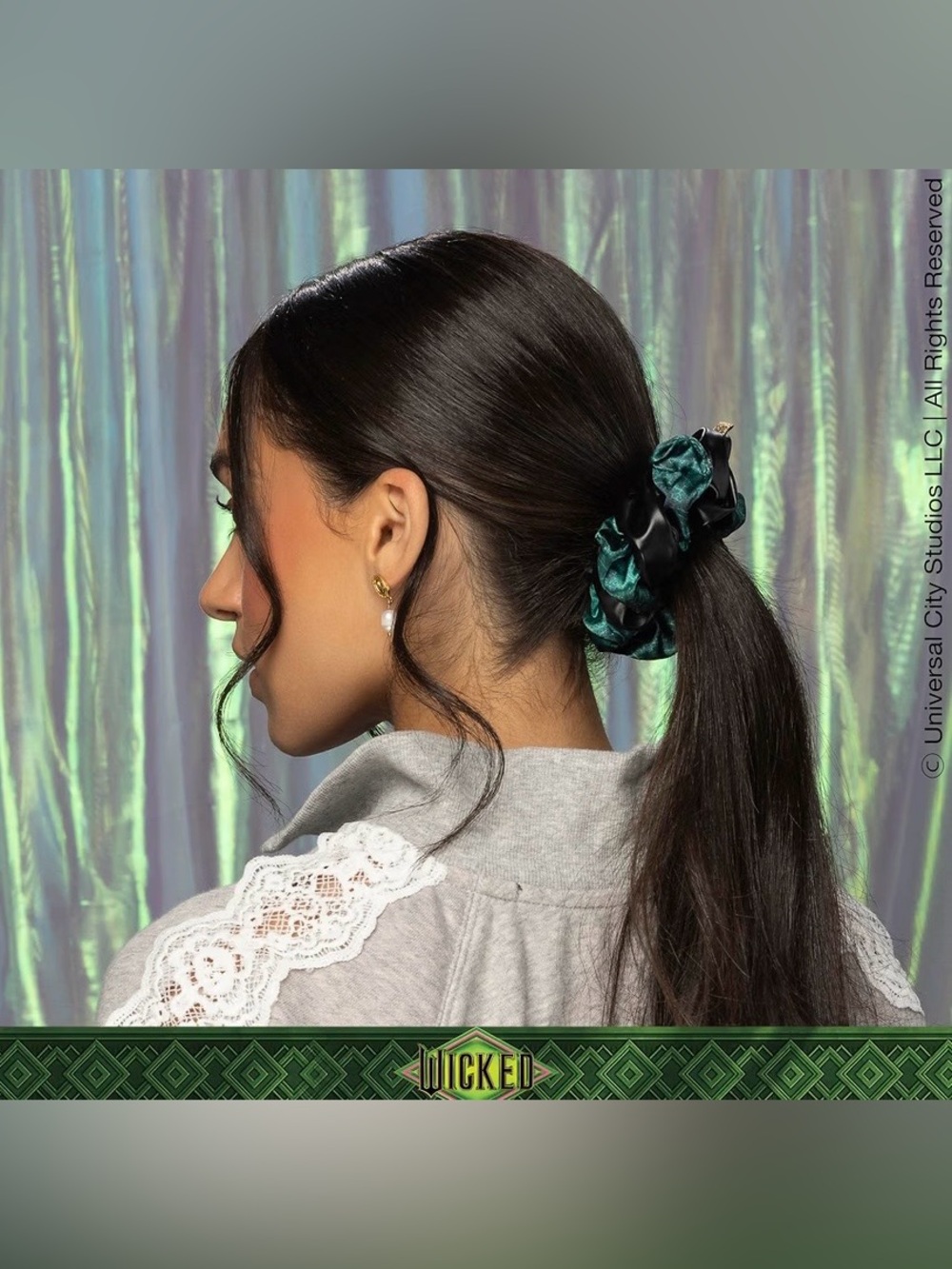 Wicked Elphaba Bow Headband & Twist Scrunchie Set Scünci Conair 2Pc NIP - Picture 4 of 7